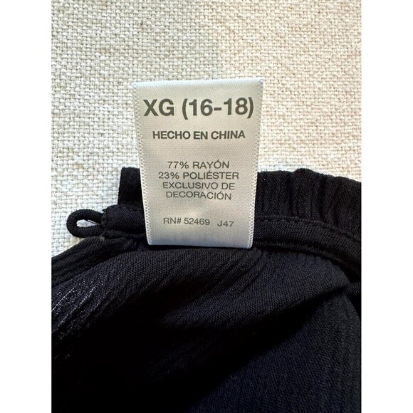 Time and Tru Embroidered Boho Top Women's Size XL Black Bell Long Sleeve - Picture 8 of 16